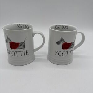 2 Scottie Mug Cup Best Dog Porcelain by Julianna Swaney Fringe Studio
